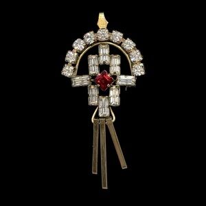 STAR ART Vintage 12K Gold Filled Crystal Pendant/Brooch